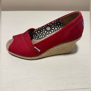 Red Toms Michelle Peep Toe Wedges